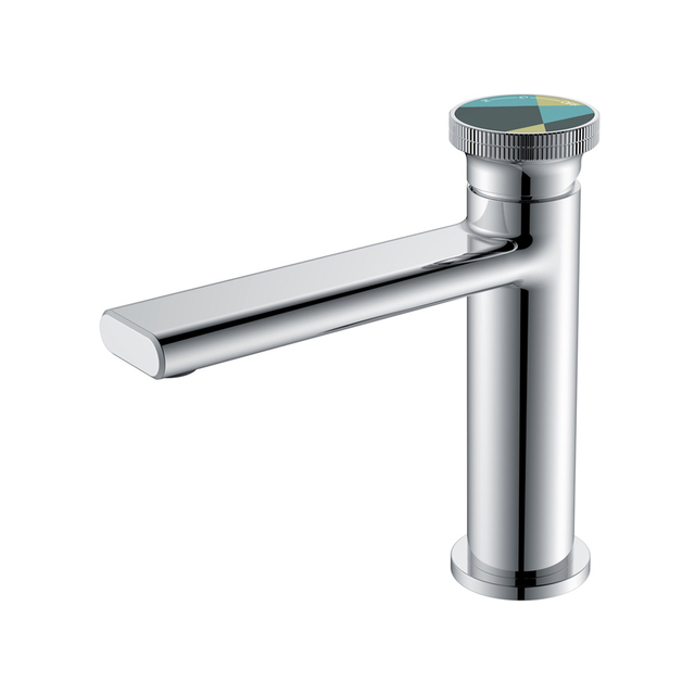 Yeelim Unique Knob Temperature Control Chrome Brass Basin Faucet