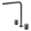 Three Hole Double Knob Basin Concealed Design Concealed Bathroom Chrome-plated High-bar Brass Faucet