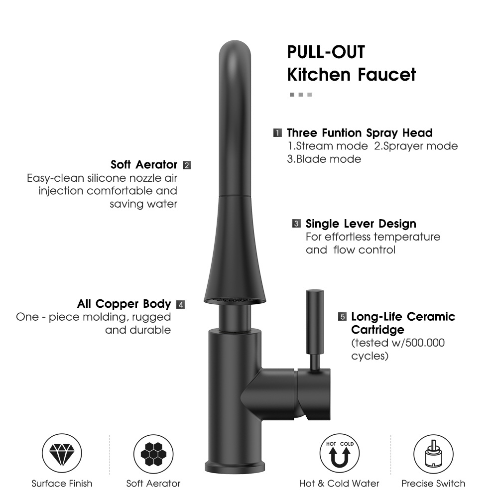 Pull Down Kitchen Faucet