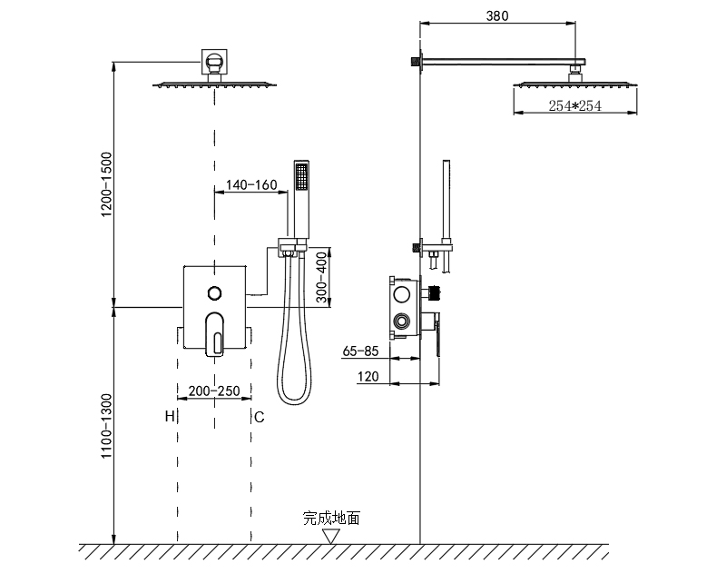 Shower Set for Shower Room
