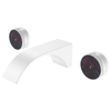 Double Knob Temperature Control Bathroom into The Wall Brass Chrome Crescent Design Faucet