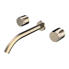 Yeelim Chrome-plated Extended Rod Brass Faucet in Three-hole Double-knob Wall Bathroom
