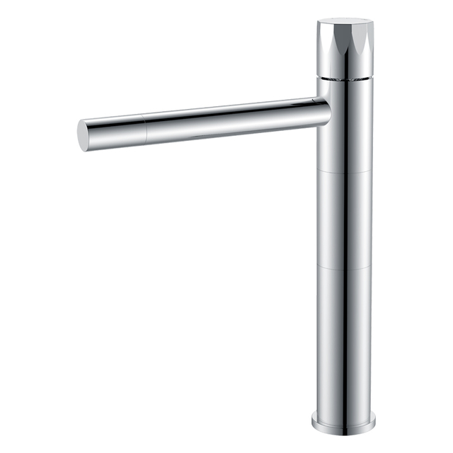 Unique Design of Chrome Plated Yeelim Brass Basin with High Lever Knob Temperature Control Faucet