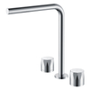 Three Hole Double Knob Basin Concealed Design Concealed Bathroom Chrome-plated High-bar Brass Faucet