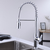 Single Handle Pull Down Kitchen Faucet Spring Sprayer Brushed Nickel Sink Faucet