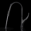 Yeelim Pull Down Kitchen Faucet Modern Flexible Matte Black