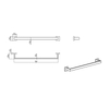 Stainless Steel Black Single Pole Bath Towel Holder