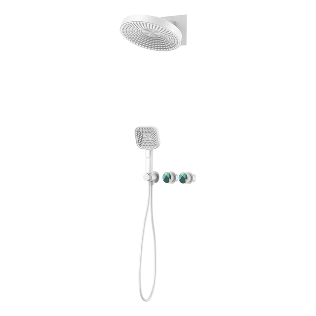 Yeelim Bathroom In-wall Temperature Controlled Faucet with Shower Handheld Shower with Top Spray