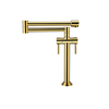 Gold Brass Double Handle Modern High Pole Two Holes Can Rotate The Faucet Left And Right