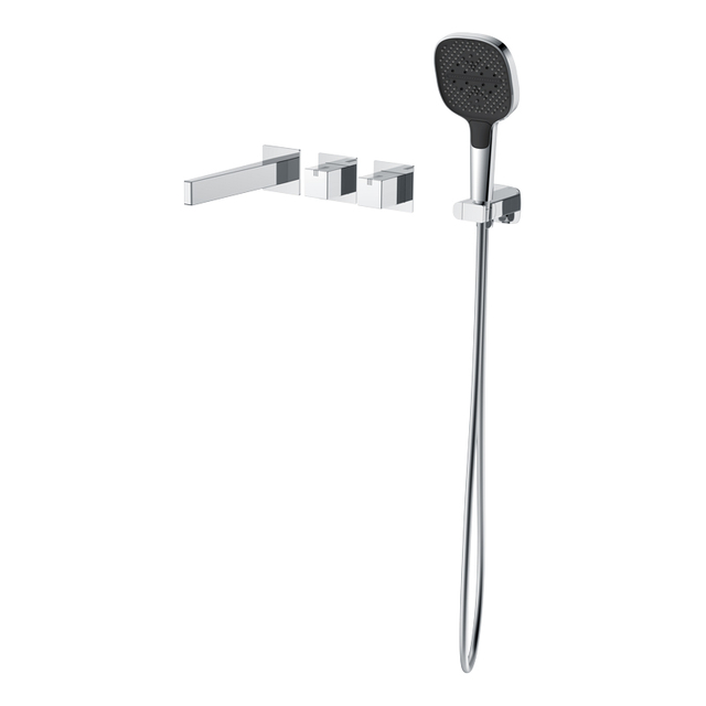 Yeelim Bathroom Dual Temperature-controlled Switch into Wall Concealed Faucet with Handheld Shower Head