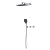 Yeelim Bathroom Dual Temperature-controlled Switch into Wall Concealed Faucet with Handheld Rain Shower Top Spray Head