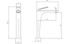 Yeelim Gun Grey Bathroom Basin Brass High Stem Faucet