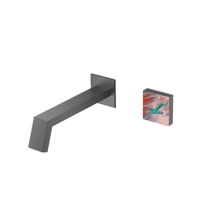 Evening Mist Series Double Hole Knob Temperature Control Bathroom Entrance Wall Brass Gun Ash Faucet