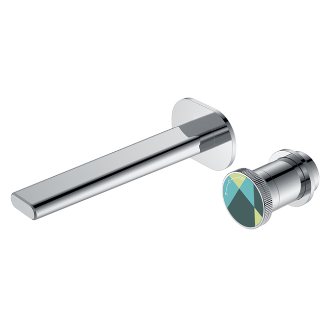 Yeelim Bathroom Double Hole Single Temperature Control into The Wall Concealed Brass Basin Faucet