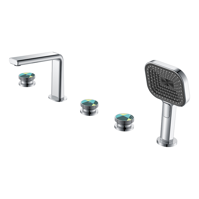 Yeelim Bathroom Tub Five-hole Temperature-controlled Concealed Brass Shower Faucet