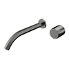 Two-hole Knob Temperature Control Bathroom Entry Wall Chrome Plated Brass Short Rod Faucet