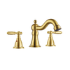 Yeelim Antique Bronze Hot And Cold Faucet 3 Hole Deck Mount Double Handles Wash Basin Taps