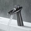 Yeelim Waterfall Bathroom Faucet Single Hole For Vessel Sink Gunmetal Black