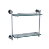 2-Tier Bathroom Glass Stainless Steel Shelves