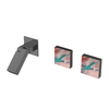 Evening Mist Series Three-hole Knob Temperature Control Bathroom Entrance Wall Brass Gun Ash Faucet