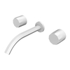 Three Hole Double Knob Bathroom In-wall Chrome Plated Short Rod Brass Temperature Control Faucet