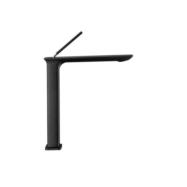 Black Brass Single Handle High Stem Basin Faucet