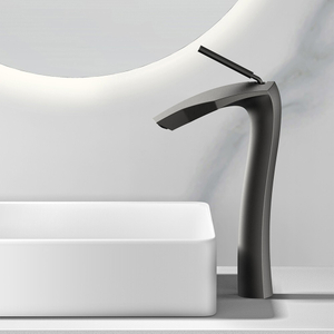 Modern Luxury Brushed Brass Body Anti-Rust Waterfall Basin Faucet For Bathroom