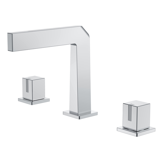 Yeelim Bathroom Three Hole Double Temperature Switch Brass Basin Mixed Concealed Faucet