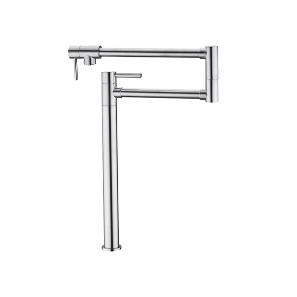 Yeelim Modern High Rod Chrome Brass Rotary Faucet