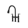 Black Brass Double Handle High Pole Three-hole Multi-function Faucet