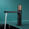 Yeelim Black And Rose Gold Bathroom Faucet Single Hole