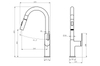 Yeelim High End Modern Style Kitchen Single Handle Pull Brass Chrome High Pole Faucet