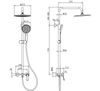 Yeelim Gun Gray Bathroom Brass Hot And Cold Single Handle Temperature Control Mixing Valve with Handheld Top Spray Shower