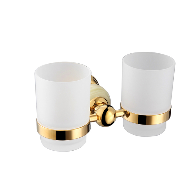 Gold Bathroom Gargle Two-cup Holder