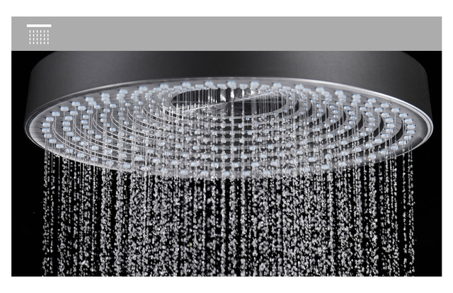 Modern Style Yeelim into The Wall Recessed Round Brass Bracket ABS Showerhead Spray Water on Top