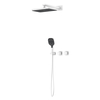 Yeelim Bathroom Dual Temperature-controlled Switch into Wall Concealed Faucet with Handheld Rain Shower Top Spray Head