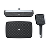 Yeelim Air Pressurized Self-cleaning Silicone Chrome + Black Panel ABS Shower Shower Top Spray