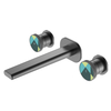 Yeelim Bathroom Three Hole Double Control Switch into The Wall Concealed Brass Basin Faucet