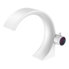 Single Knob Temperature Control Bathroom Basin Seated Chrome Crescent Design Brass Faucet