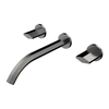 Three Hole Double Knob Temperature Control Bathroom into The Wall Chrome Plated Short Rod Brass Faucet