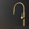 Yeelim Pull Down Kitchen Faucet With Sprayer Brushed Gold Morden Style