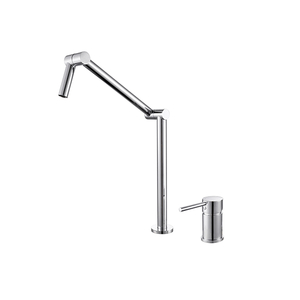 Chrome-plated Brass Single Handle Modern High Rod with Two Holes To Move The Faucet Up And Down