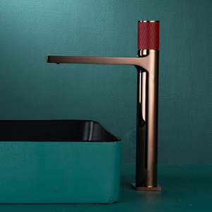 Yeelim Rose Gold Bathroom Vessel Sink Faucet Tall Single Hole