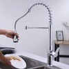 Single Handle Pull Down Kitchen Faucet Spring Sprayer Brushed Nickel Sink Faucet