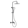 Yeelim Gun Gray Bathroom Brass Hot And Cold Single Handle Temperature Control Mixing Valve with Handheld Top Spray Shower