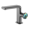 Unique Seven-word Tube Knob Temperature Control Chrome-plated Brass Basin Faucet