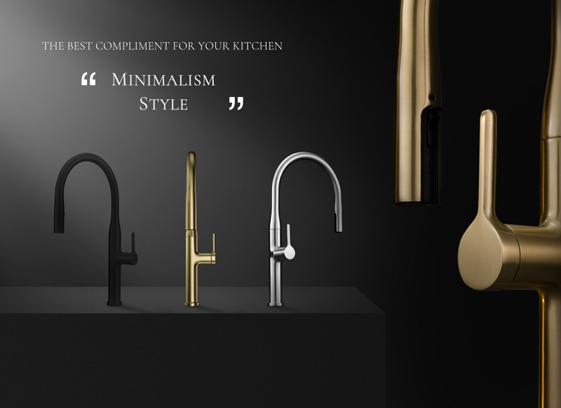 Brushed Gold Kitchen Faucet