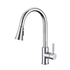 Yeelim ro-Style Single Handle Pull Down Sprayer Kitchen Faucet In Chrome