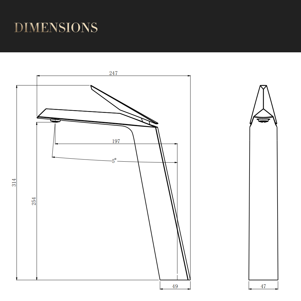 black and brass faucet