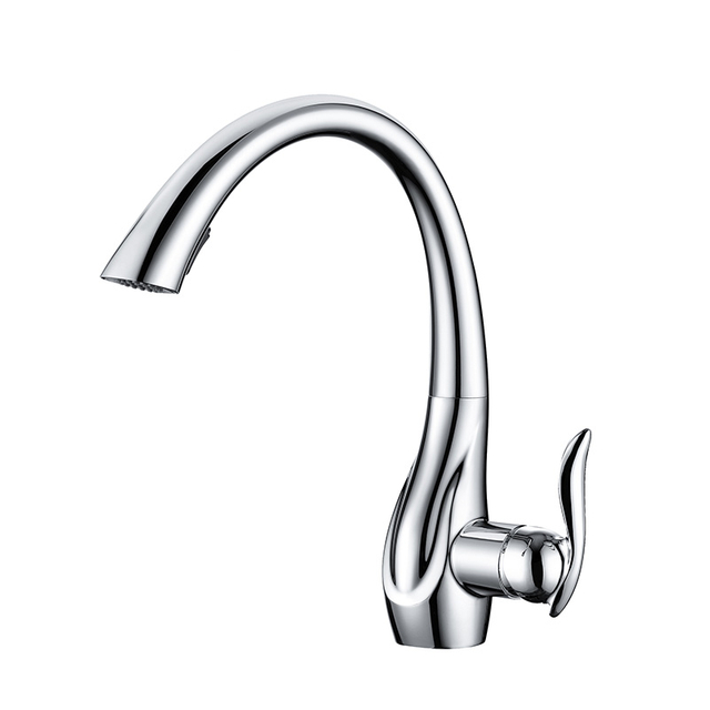 Yeelim Single Hole Pull Down Kitchen Faucet With Sprayer